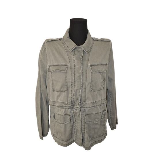 JouJou Military Style Jacket Button Off Bottom Size Large Repaired - Picture 1 of 9